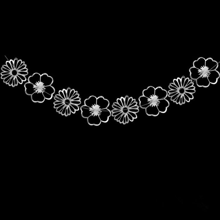 Hollow Flowers Leaves Wall Applique String Decoration Wedding Birthday Party Holiday Decoration