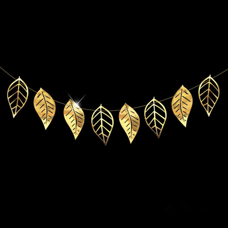 Hollow Flowers Leaves Wall Applique String Decoration Wedding Birthday Party Holiday Decoration