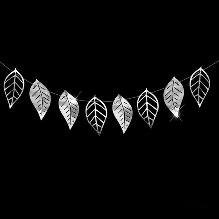 Hollow Flowers Leaves Wall Applique String Decoration Wedding Birthday Party Holiday Decoration