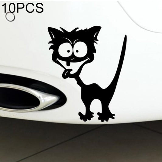 10 PCS Cat Pattern Car Styling Sticker Reflective Waterproof Vinyl Funny Car Sticker, Size: 13×11cm
