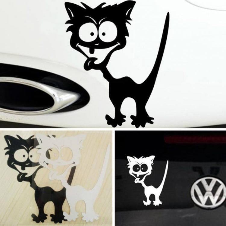 10 PCS Cat Pattern Car Styling Sticker Reflective Waterproof Vinyl Funny Car Sticker, Size: 13×11cm