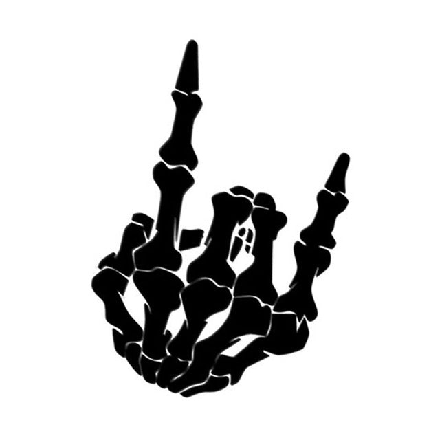 10 PCS QYPF Skull Finger Pattern Car Sticker Vinyl Decoration, Size: 15x9cm, Skull Finger