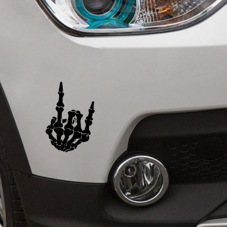 10 PCS QYPF Skull Finger Pattern Car Sticker Vinyl Decoration, Size: 15x9cm, Skull Finger