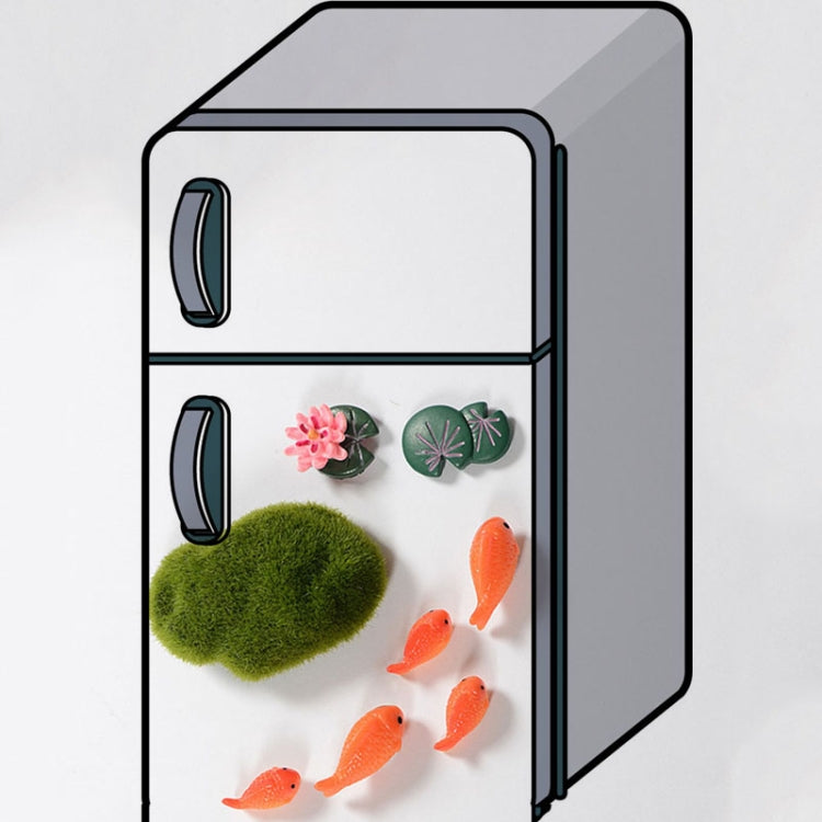 1 Set Lotus Pond Carp Fridge Magnet 3D Stereo Decoration Creative Cute Cartoon Magnet