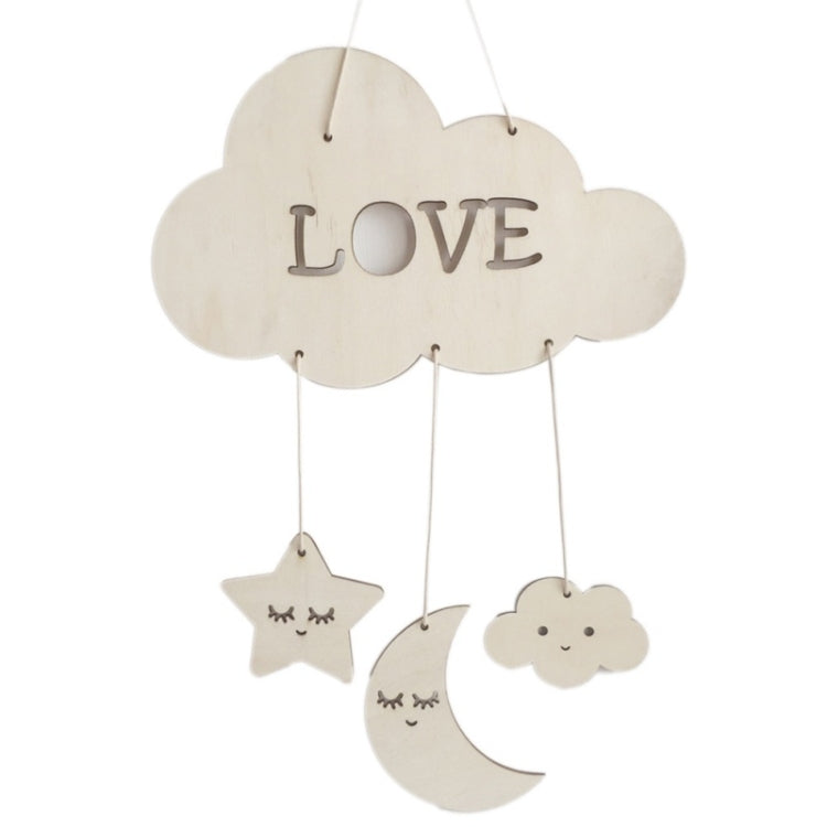 Baby Room Kindergarten Star Moon Wooden Decoration