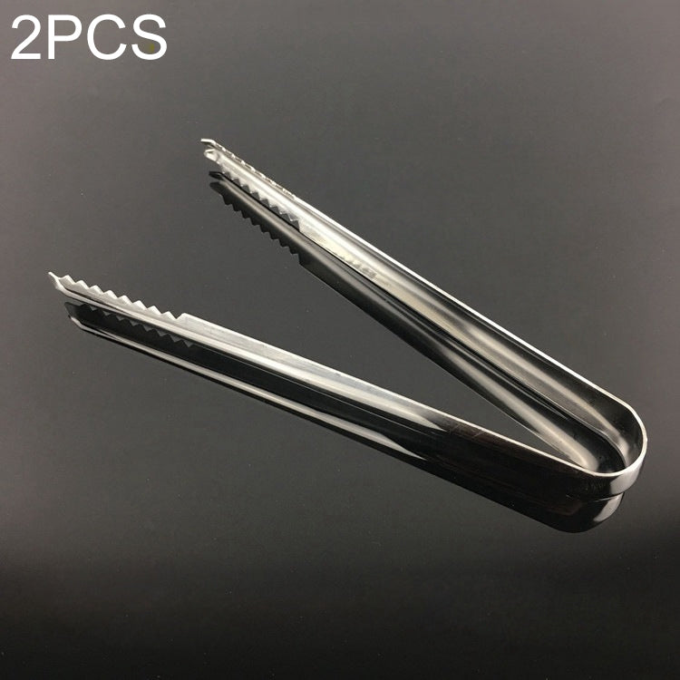 Stainless Steel Light Body Small Sugar Clip Cube Sugar Clip Thickened Ice Clip, Specification:9 Inches Black Handle