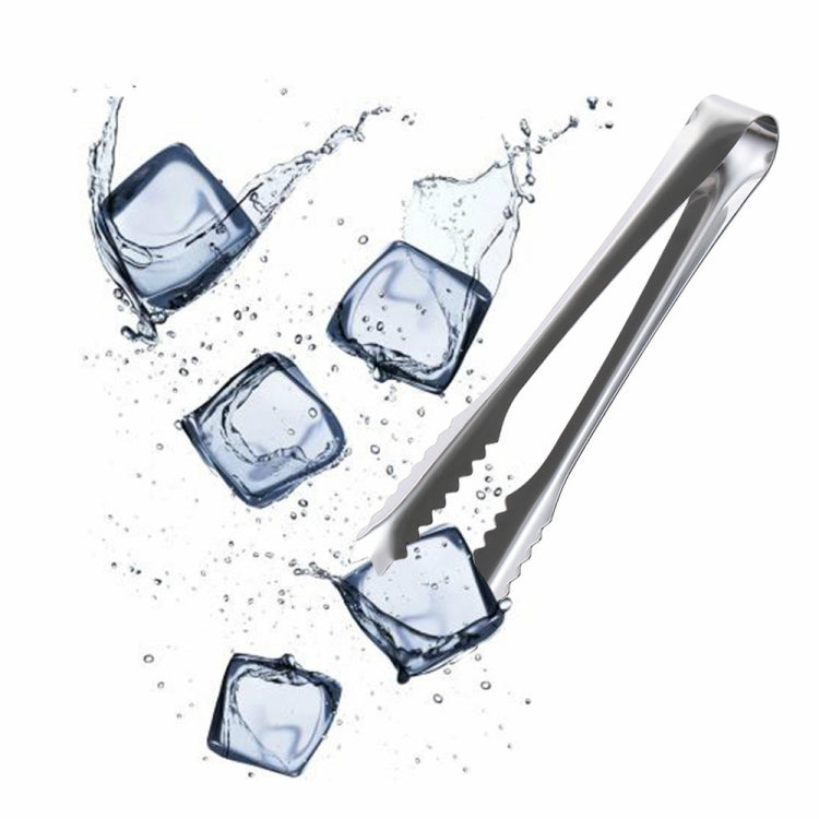 Stainless Steel Light Body Small Sugar Clip Cube Sugar Clip Thickened Ice Clip, Specification:9 Inches Black Handle