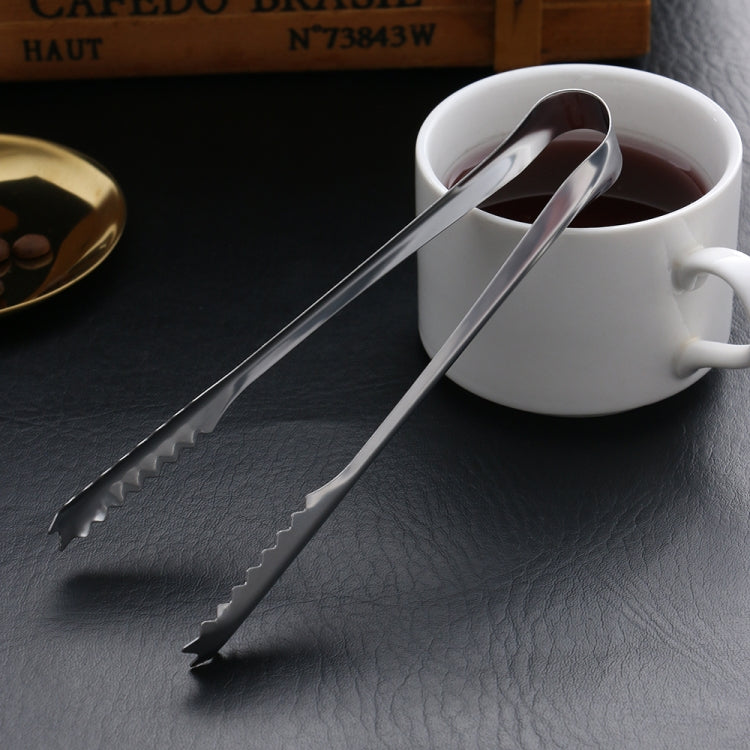 Stainless Steel Light Body Small Sugar Clip Cube Sugar Clip Thickened Ice Clip, Specification:9 Inches Black Handle