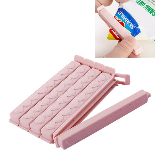 5pcs / Pack Plastic Bag Snack Bag Sealing Love Clip Kitchen Accessories Green