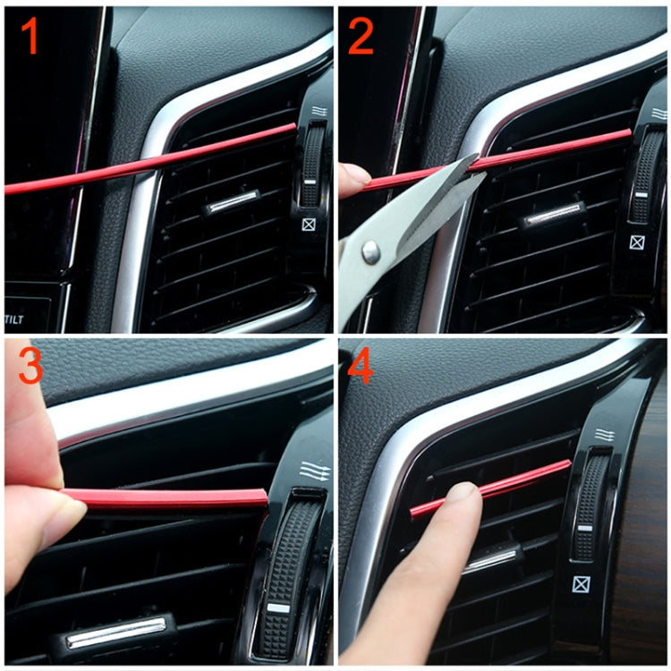 10-Piece Car Interior Chrome-Plated Air Vent Moulding Decorative Strips - U-Shaped Clips in Vibrant Colours