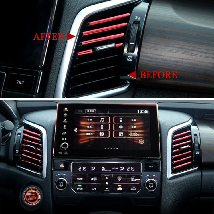 10-Piece Car Interior Chrome-Plated Air Vent Moulding Decorative Strips - U-Shaped Clips in Vibrant Colours