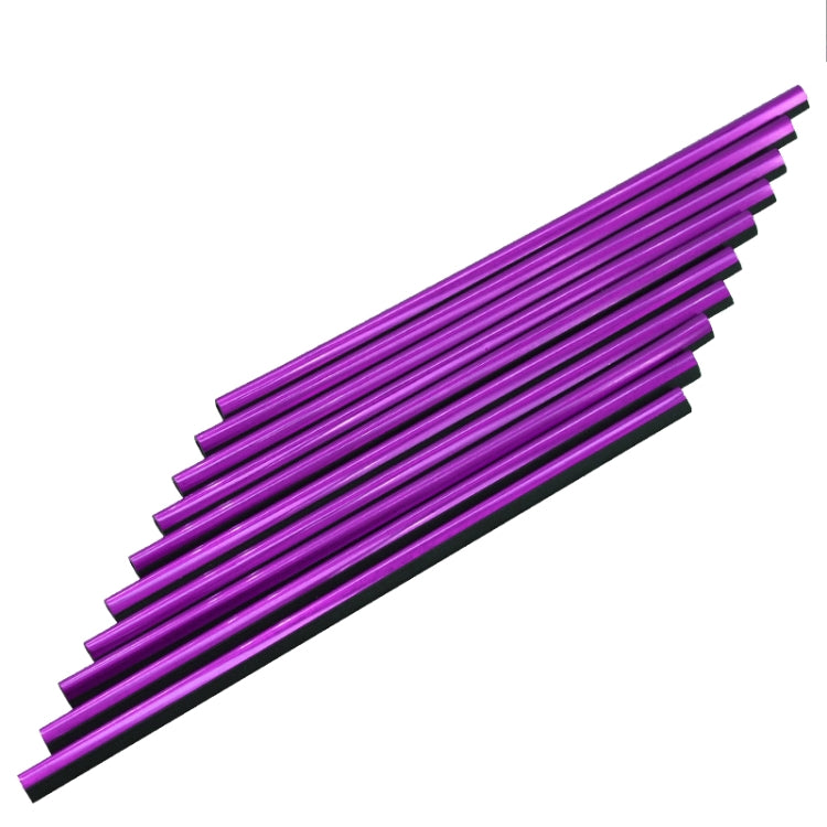 10-Piece Car Interior Chrome-Plated Air Vent Moulding Decorative Strips - U-Shaped Clips in Vibrant Colours