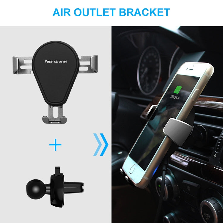 KT-C5 15W Rotatable Car Gravity Wireless Charger Air Outlet Mobile Phone Holder, KT-C5