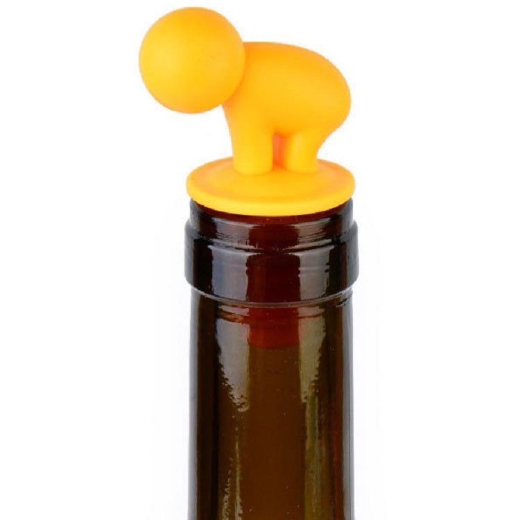 7 PCS Cartoon Silicone Sealed Spiral Red Wine Stopper + Cup Feet Set, Random Color Delivery