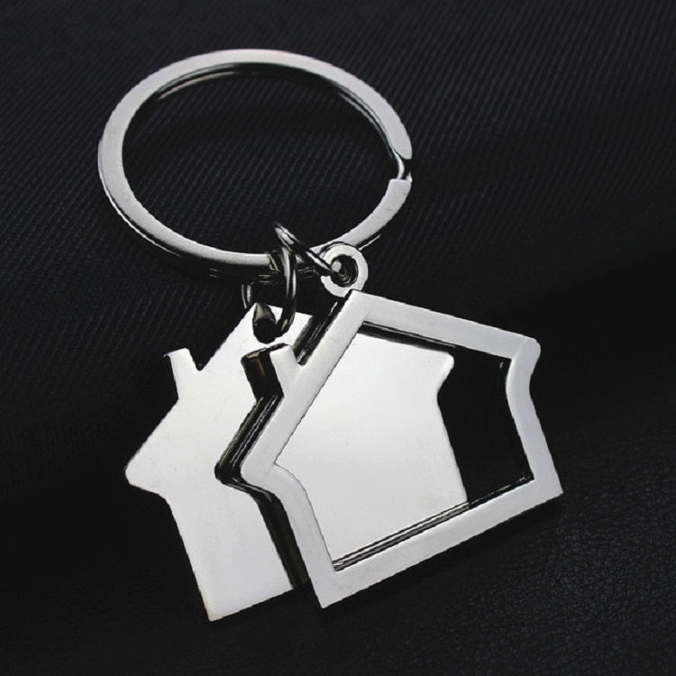 Charming Cottage Keychain Duo – Unique Zinc Alloy Gift Pendant