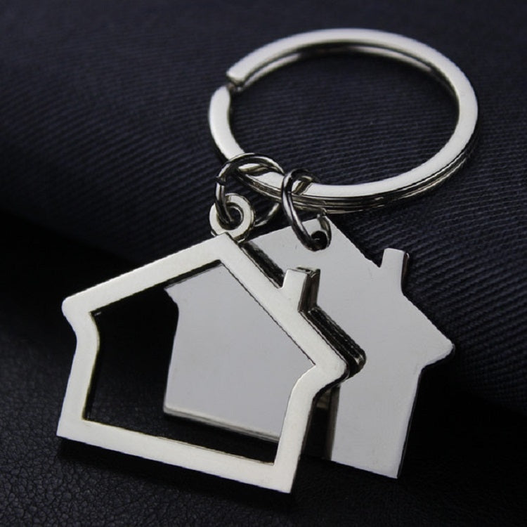 Charming Cottage Keychain Duo – Unique Zinc Alloy Gift Pendant