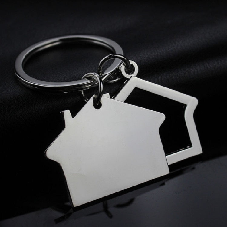 Charming Cottage Keychain Duo – Unique Zinc Alloy Gift Pendant