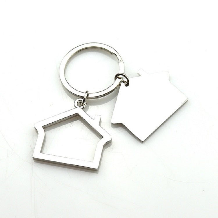 Charming Cottage Keychain Duo – Unique Zinc Alloy Gift Pendant