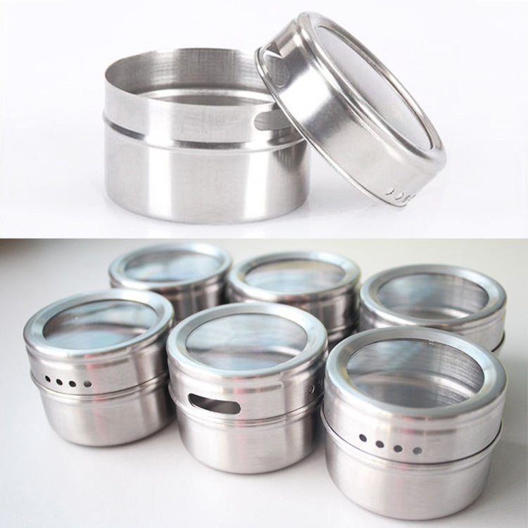 6 in 1 Kitchen Stainless Steel Salt Condiment Set Spice Jars Container Spice Bottles