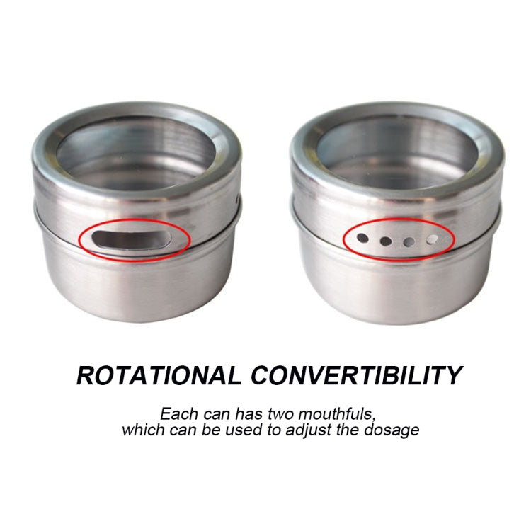 6 in 1 Kitchen Stainless Steel Salt Condiment Set Spice Jars Container Spice Bottles