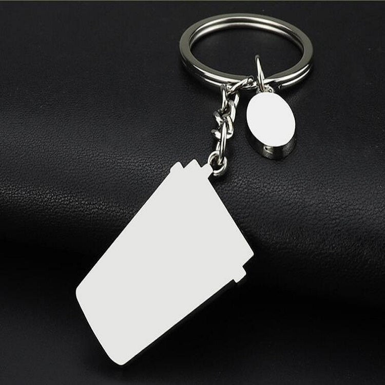 Quirky Coffee Cup Keychain Duo - Charming Zinc Alloy Pendants for Gifts