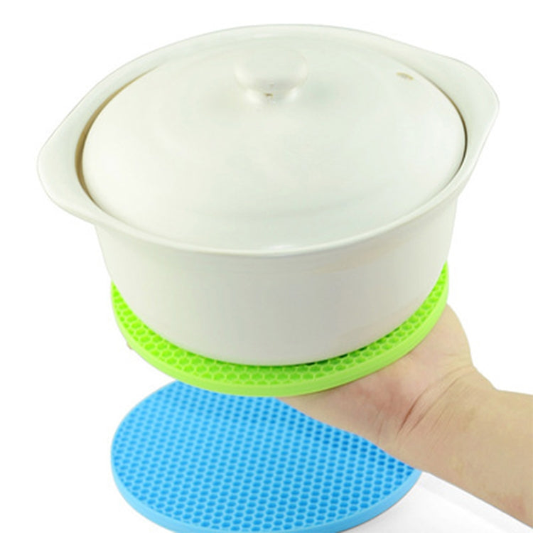 Honeycomb Silicone Round Non-slip Heat Resistant Mat, Size: 18x18x0.8cm