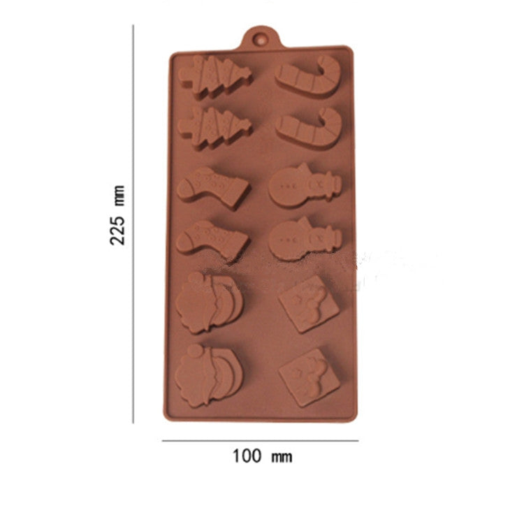 Silicone Christmas Chocolate Baking Tools Non-stick Jelly Candy 3D DIY Decoration Mold