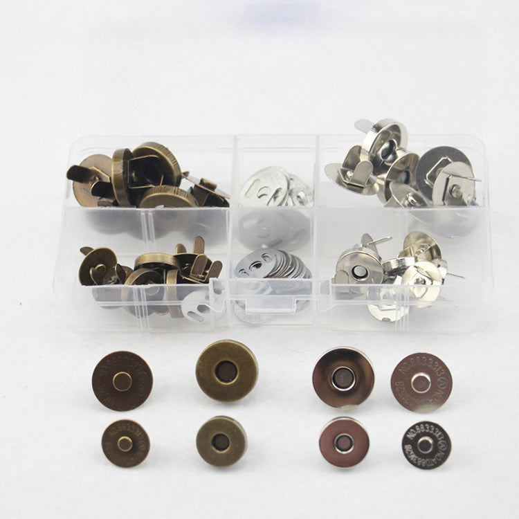 20 PCS Luggage Snap Buckle 10 Sets of 1.4 cm + 1.8 cm Bronze and Silver