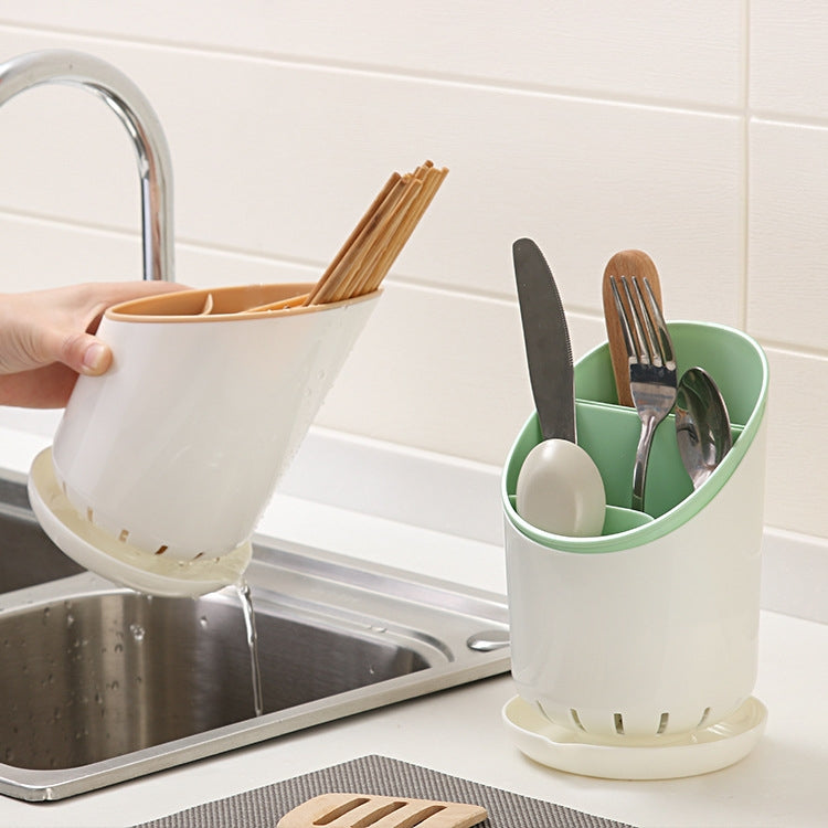 Creative Multi-function Double Drain Shelf Kitchen Chopsticks Storage Bucket Tableware Storage Box