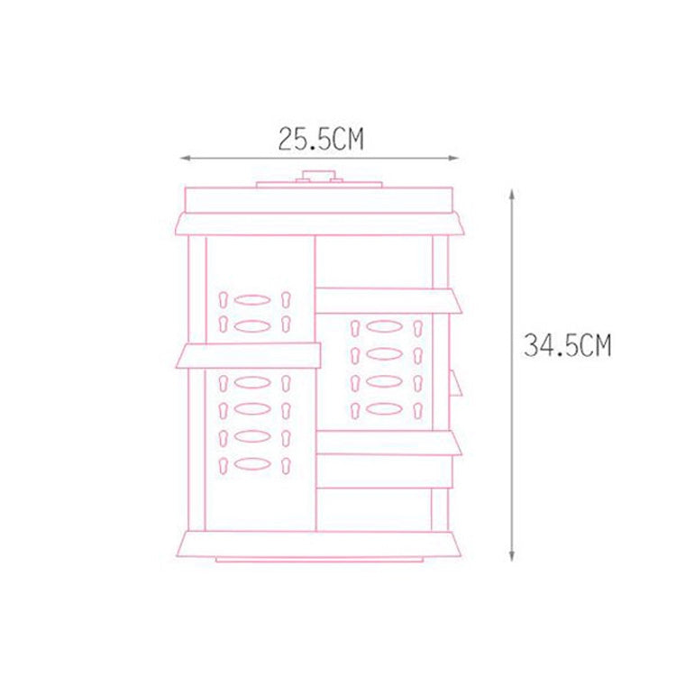 360 Degree Rotating Makeup Storage Box Diamond Shape Drawer Multilayer Dresser Desktop Shelf