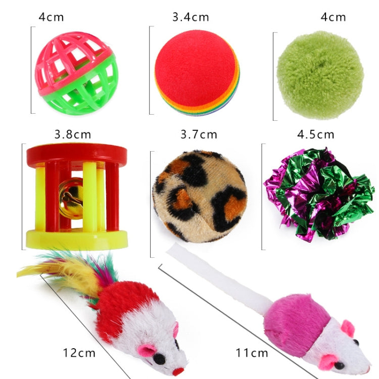 Cat Combination Toy Funny Cat Stick Mouse Bell Ball Feather