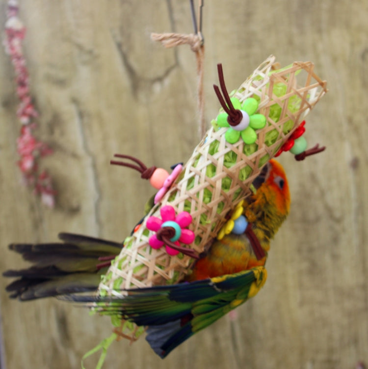 Creative Parrot Bird Bamboo Braided Bite Drawing Toy