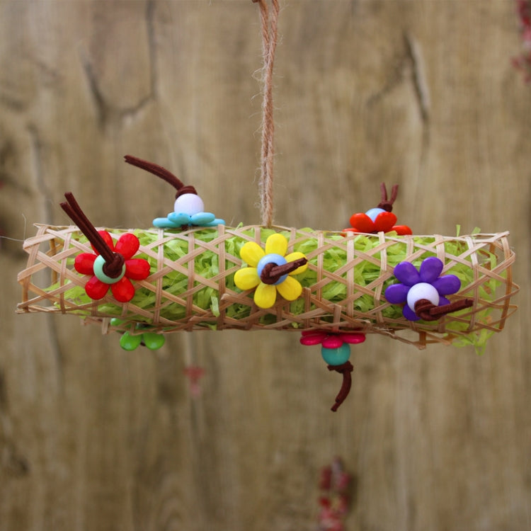 Creative Parrot Bird Bamboo Braided Bite Drawing Toy
