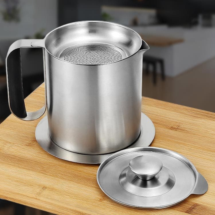 Stainless Steel Leakproof Filter Mesh Oil Canister Kitchen Household Oil Storage Tank