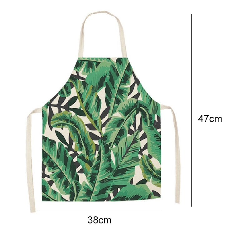 Cotton Linen Creative Plant Foliage Pattern Sleeveless Apron