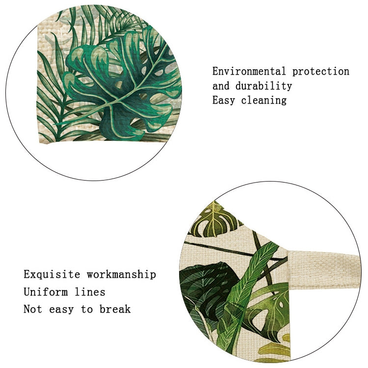Cotton Linen Creative Plant Foliage Pattern Sleeveless Apron
