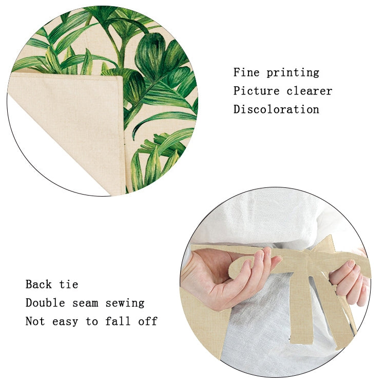 Cotton Linen Creative Plant Foliage Pattern Sleeveless Apron