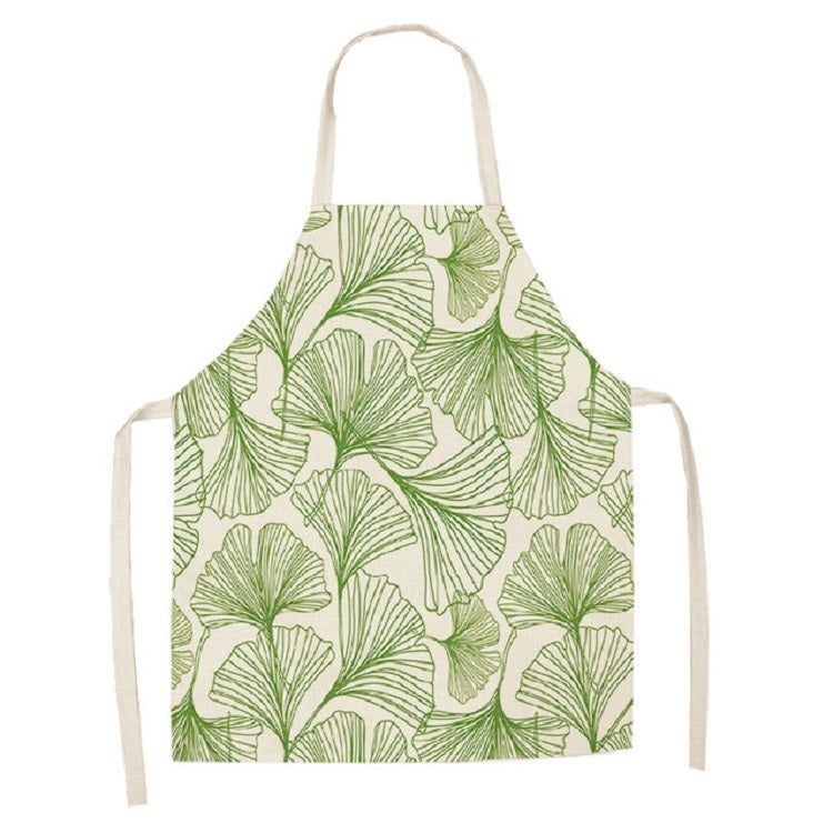 Cotton Linen Creative Plant Foliage Pattern Sleeveless Apron