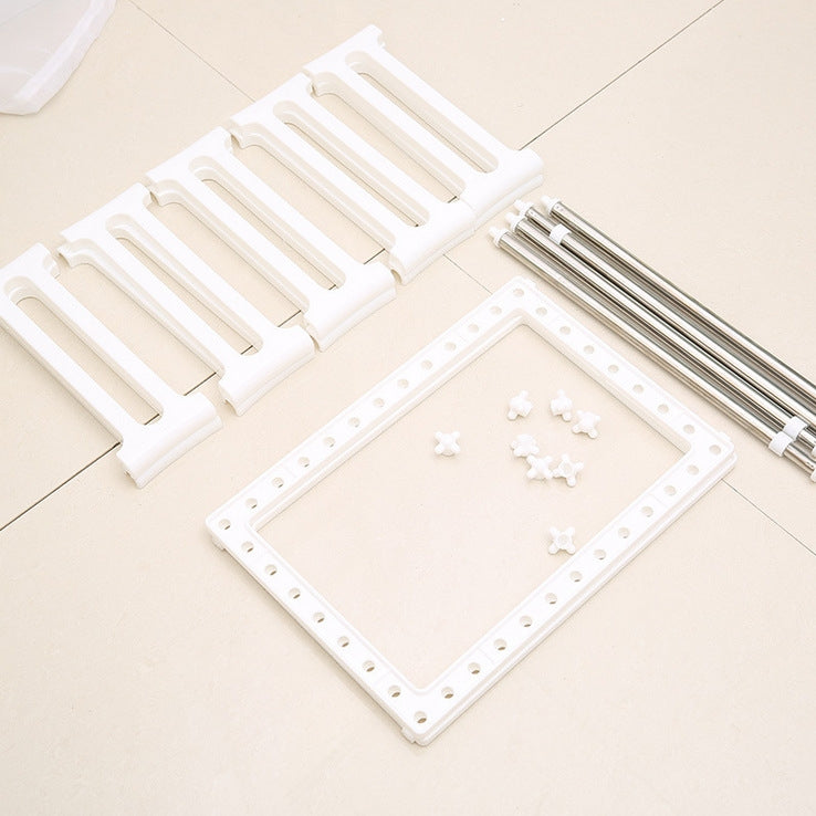 Stainless Steel Double Layer Adjustable Telescopic Sink Shelf Dishes Condiment Kitchen Rack