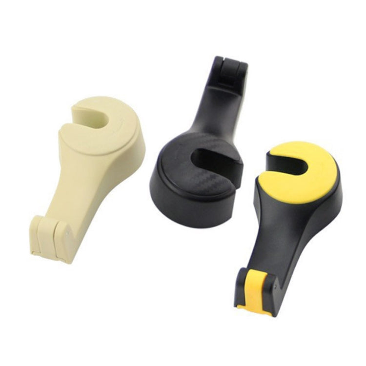 Easy Install Universal Car Headrest Hook Max 5kg Vehicle Back Seat Hanger with Phone Holder, With Phone Holder(Black), With Phone Holder(Beige), With Phone Holder(Yellow)