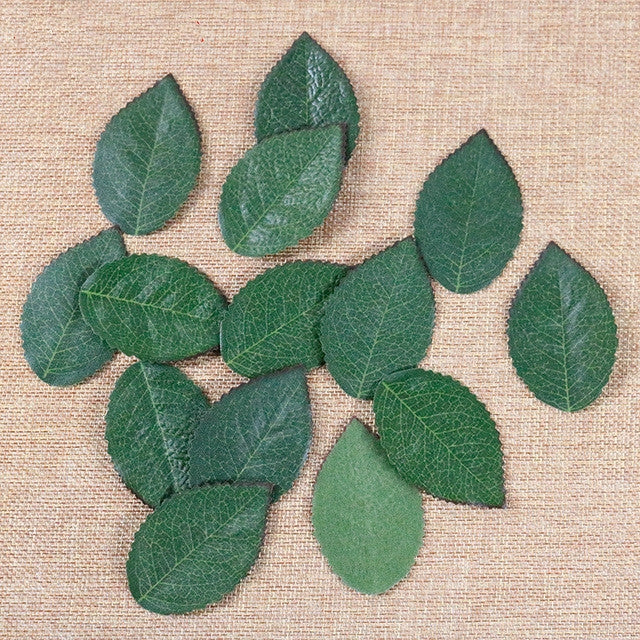 200 PCS Artificial Plant Simulation Monolithic Silk Cloth Rose Leaves Home Decoration