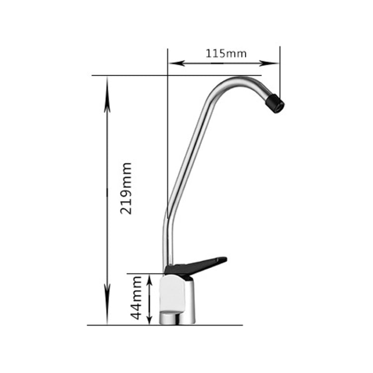 Kitchen Water Purifier Copper Single Cold Basin Gooseneck Shape Faucet