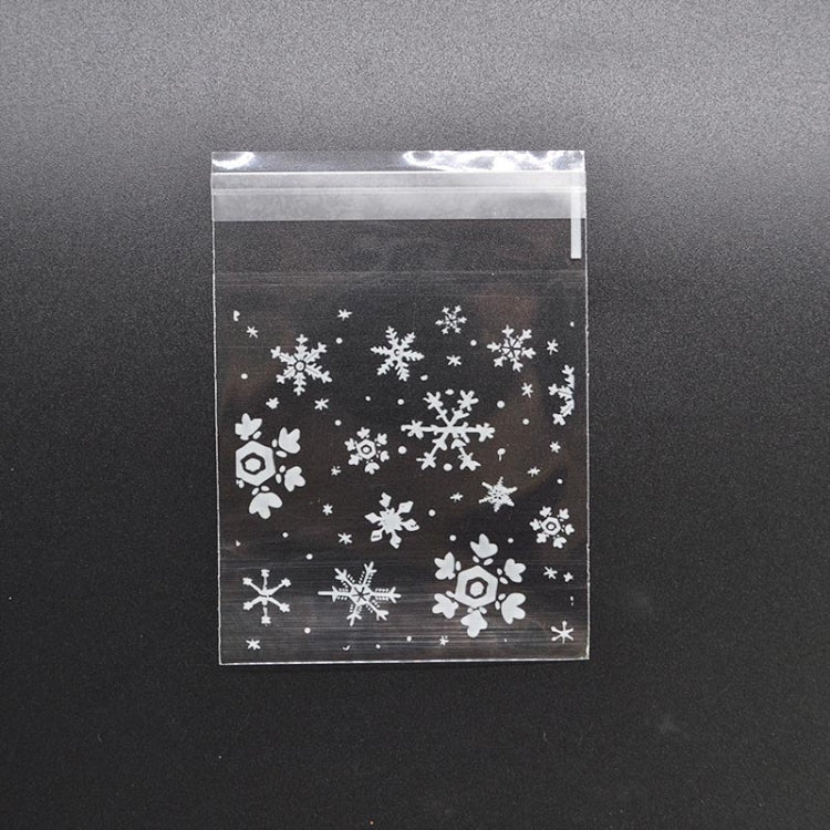 1 Packs Snowflake Christmas Candy Cookie Snack Bag Self-adhesive Gift Bag