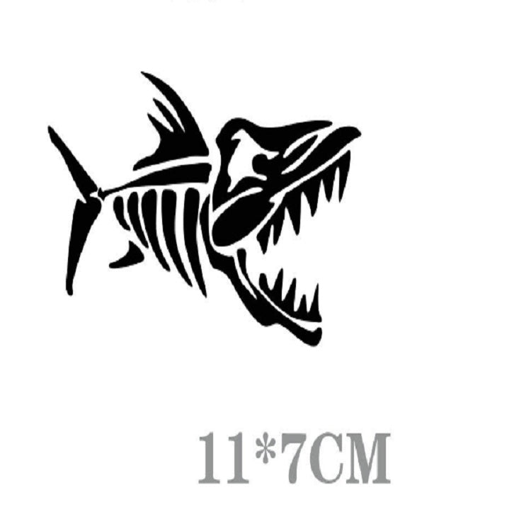 10 PCS Car Sticker Motorcycle Pulling Flower Stick Fish Bone Cartoon Personality Body Sticker