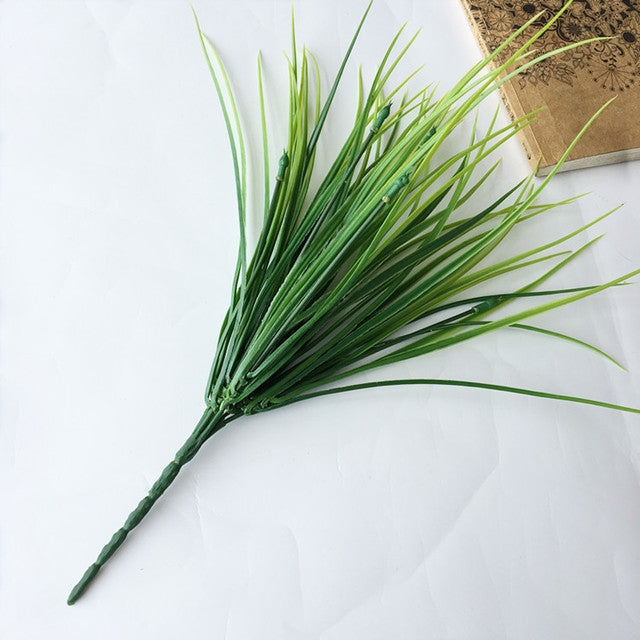 5 Branches Simulation Green Plant Plastic Home Decoration Flower Arrangement