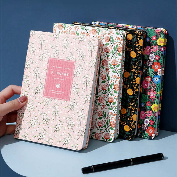 PU Leather Flower Diary Weekly Plan Cute Notepad Small Fresh Business Notebook Office Study Stationery