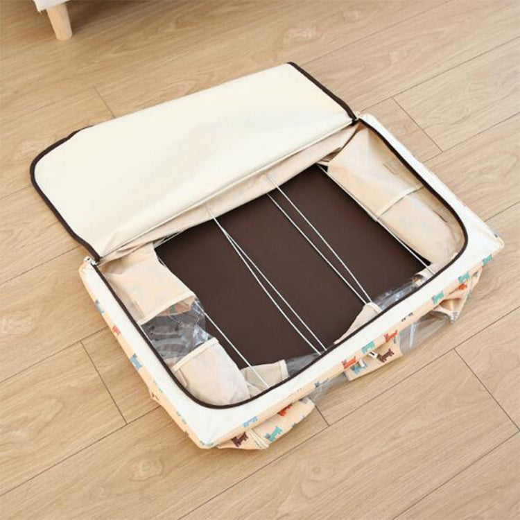 Folding Storage Box Non Woven Fabric With Zipper Moisture-proof Clothes Storage Box, 100L 60x42x40cm, 125L 70x42x40cm