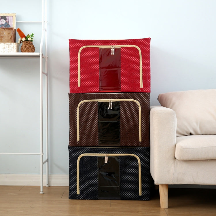Folding Storage Box Non Woven Fabric With Zipper Moisture-proof Clothes Storage Box, 100L 60x42x40cm, 125L 70x42x40cm