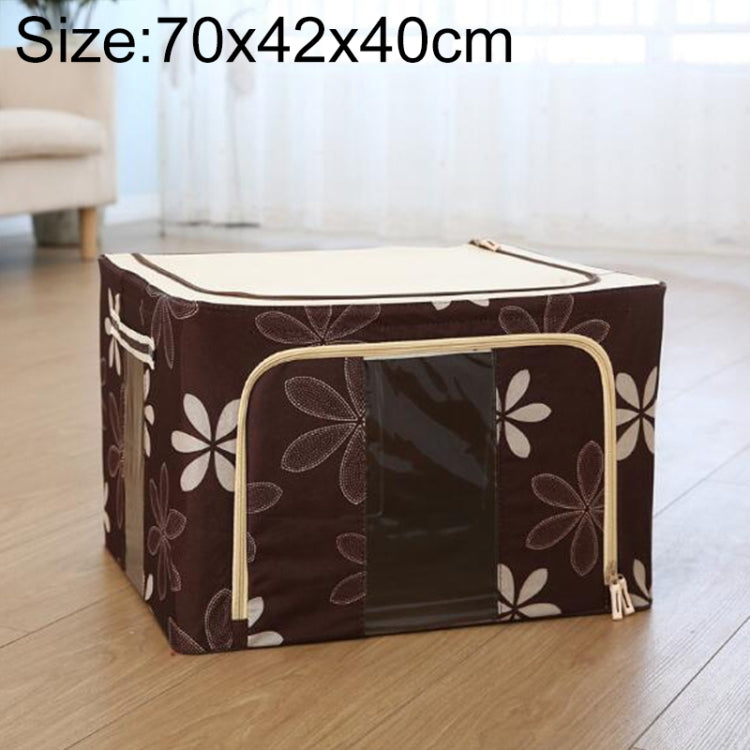 Folding Storage Box Non Woven Fabric With Zipper Moisture-proof Clothes Storage Box, 100L 60x42x40cm, 125L 70x42x40cm