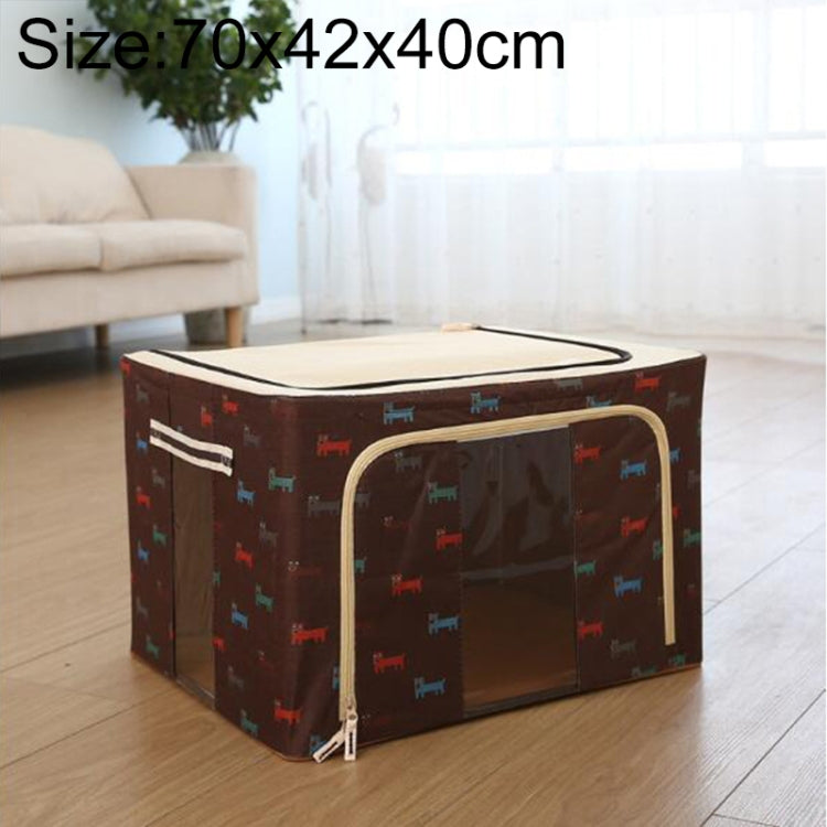 Folding Storage Box Non Woven Fabric With Zipper Moisture-proof Clothes Storage Box, 100L 60x42x40cm, 125L 70x42x40cm